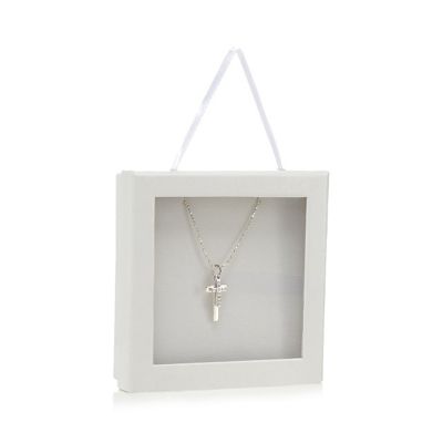 Silver plated cross pendant necklace